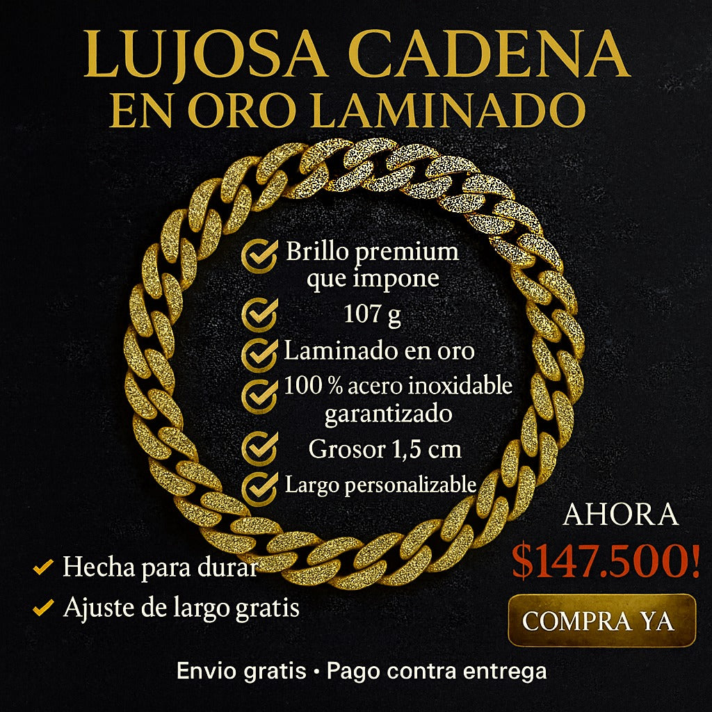 LUJOSA CADENA EN ORO LAMINADO
