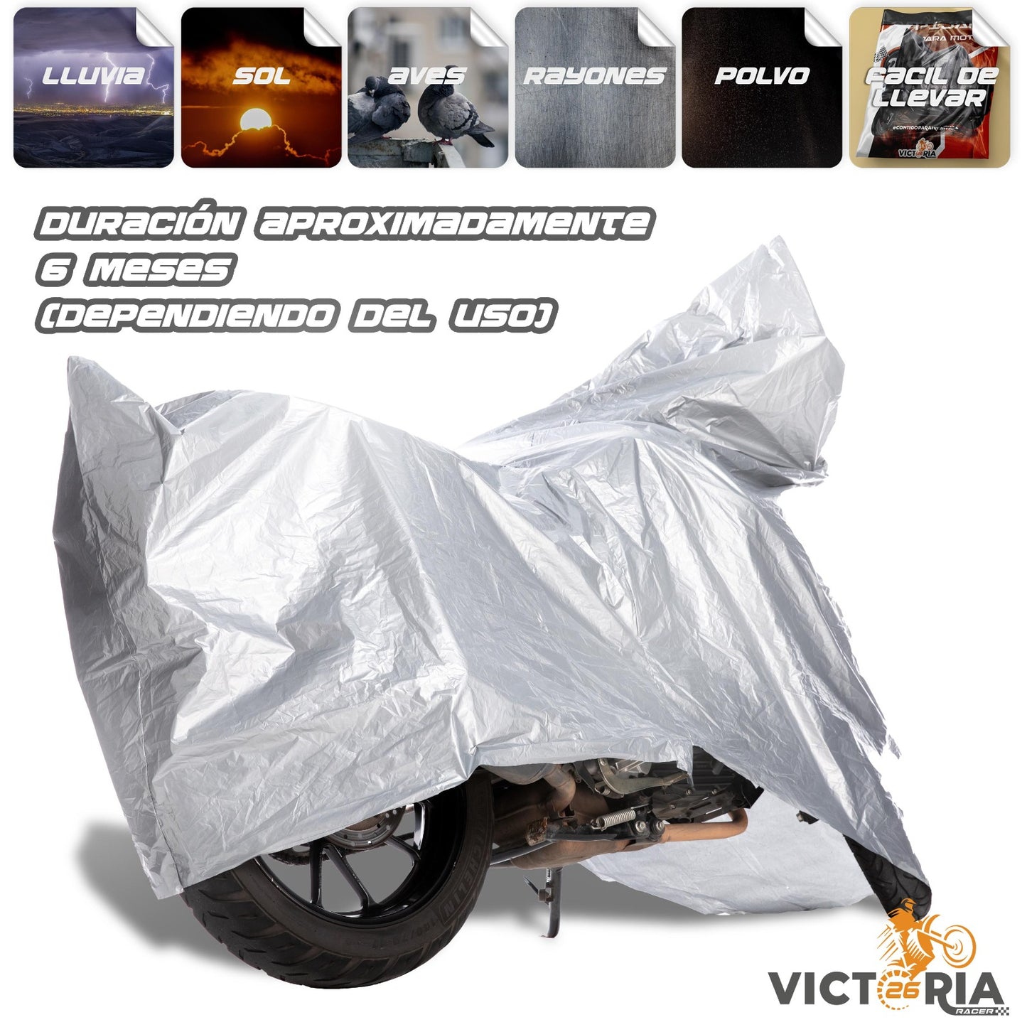 FUNDA IMPERMEABLE - Para todo tipo de MOTO