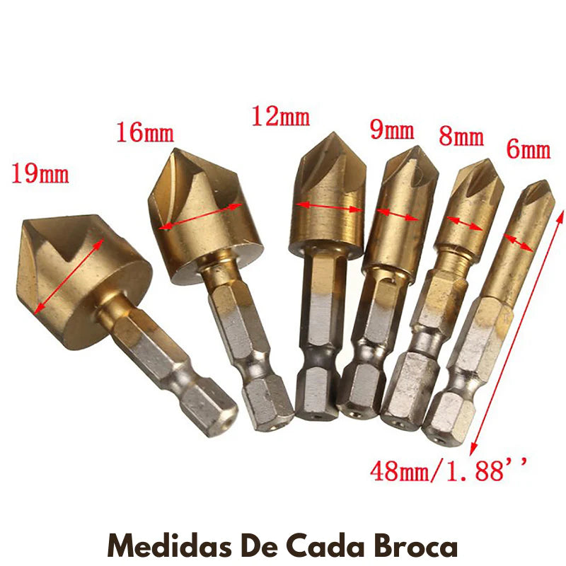 Brocas Avellanadoras X6 Unidades