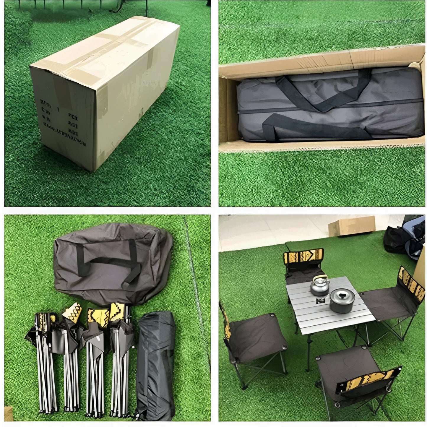 Mesa y 4 Sillas Plegables Portátil