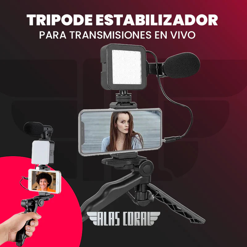 Incluye: Trípode,  Potente Luz Led y Micrófono😎
