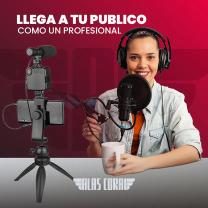 Incluye: Trípode,  Potente Luz Led y Micrófono😎