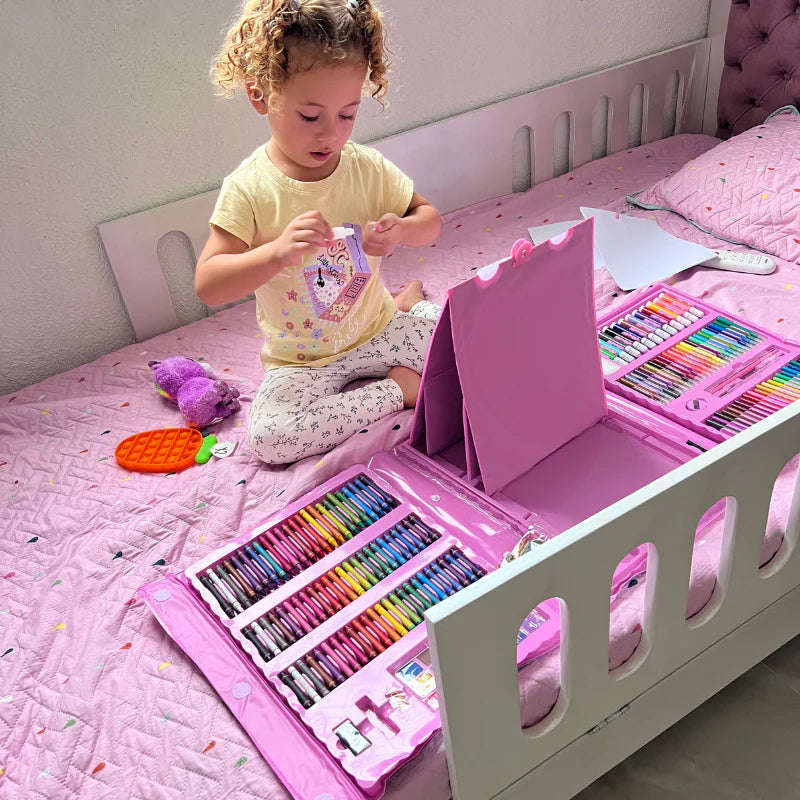 KIT DE ARTE DE 208 PIEZAS PARA NIÑO Y NIÑA