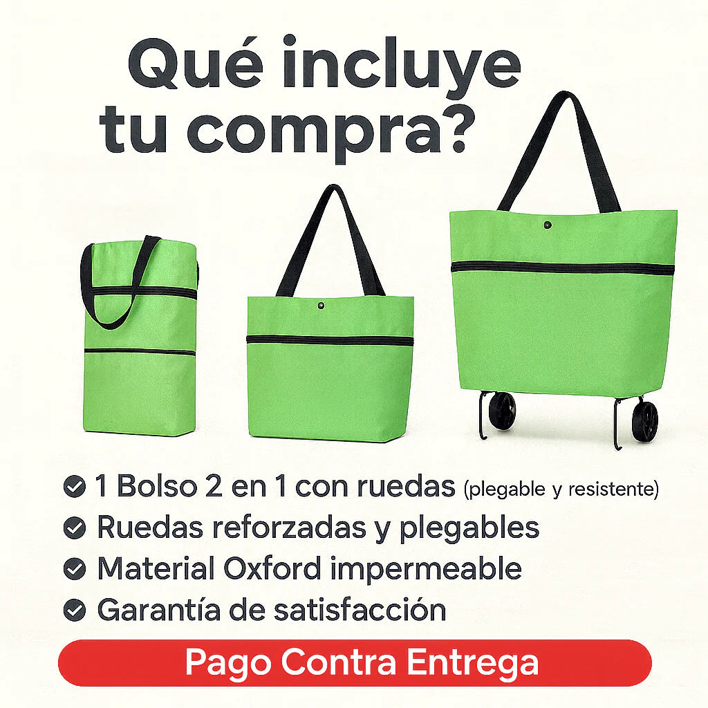 Bolso 2 en 1 con ruedas de compras