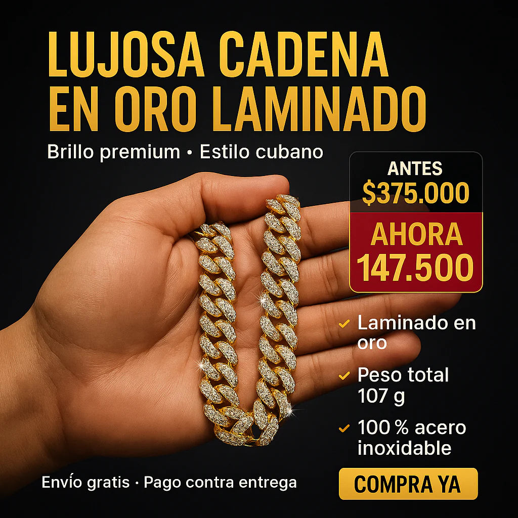 LUJOSA CADENA EN ORO LAMINADO