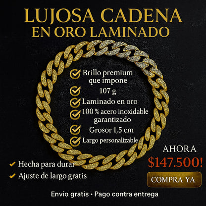 LUJOSA CADENA EN ORO LAMINADO