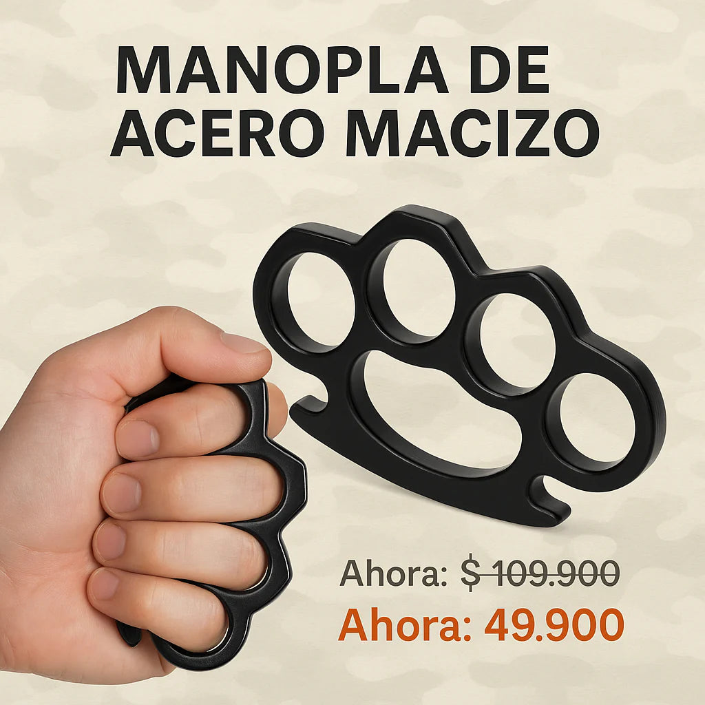 Manopla de Acero Plata – Protección Compacta con Estilo