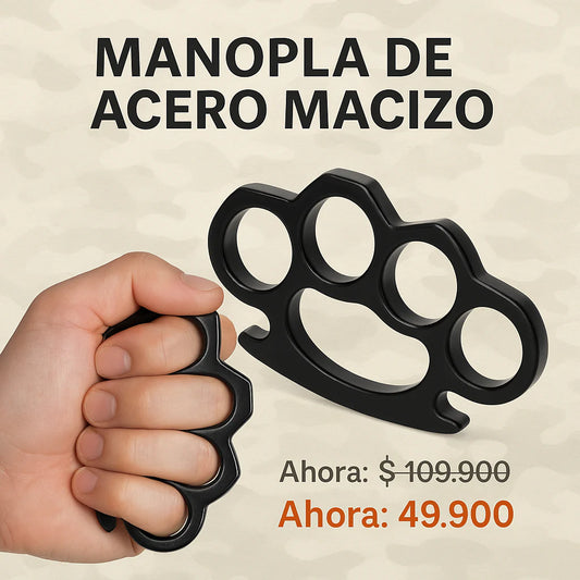Manopla de Acero Plata – Protección Compacta con Estilo