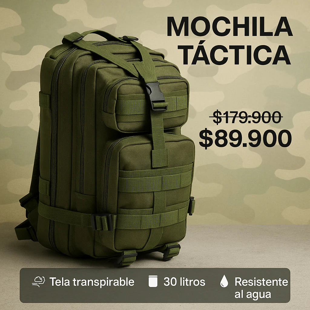 🔥 “BOLSO TÁCTICO 30L – Tu Mochila de Guerra para el Día a Día”