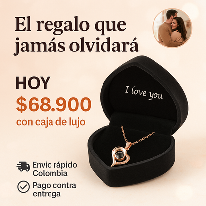 collar Proyecta te amo en 100 idiomas distintos-bañado en oro rosa