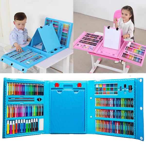 KIT DE ARTE DE 208 PIEZAS PARA NIÑO Y NIÑA