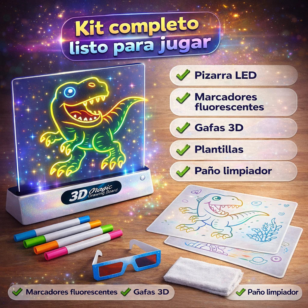 Pizarra de dibujos LED 3D