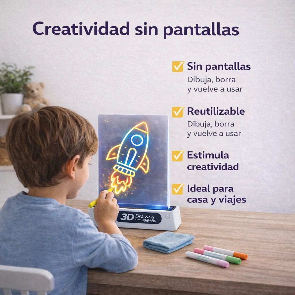Pizarra de dibujos LED 3D