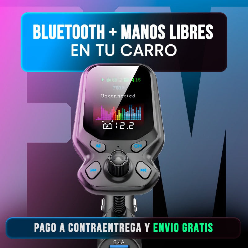Transmisor FM con Bluetooth para carro