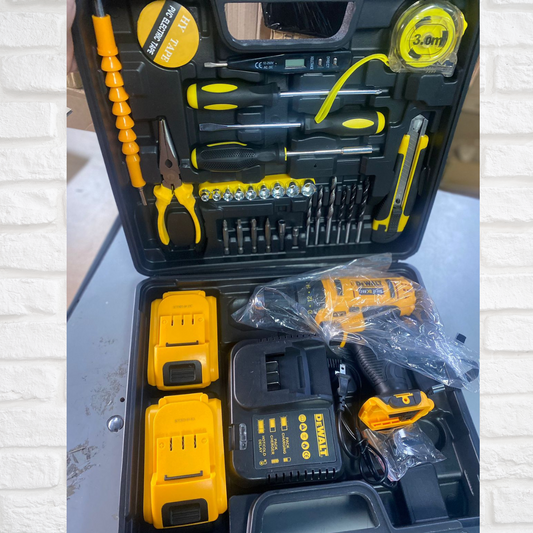 Taladro Inalámbrico de 24V + Kit de Accesorios y Herramientas