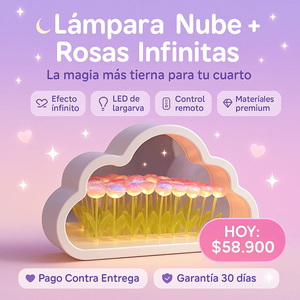 Lámpara Nubes + Rosas infinitas