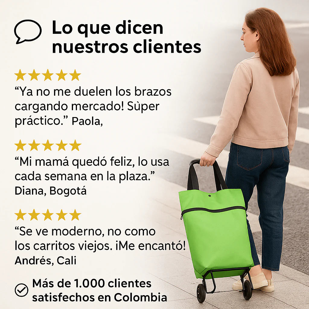 Bolso 2 en 1 con ruedas de compras