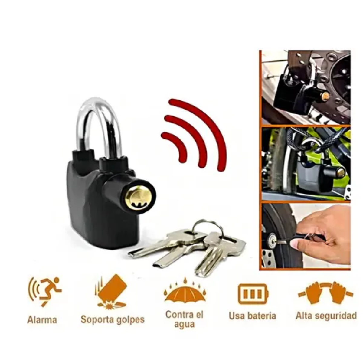 Candado de seguridad con Alarma