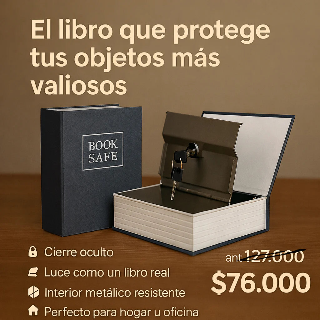 minicofre de seguridad forma libro