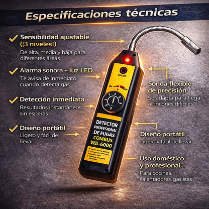 Detector de Fugas de Gas Combus WJL-6000