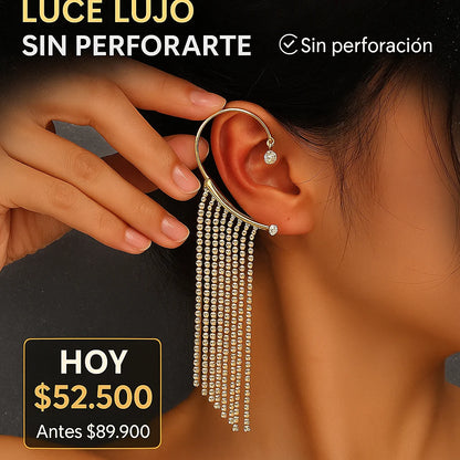Arete de lujo bañado en oro 18k