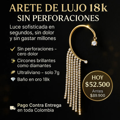 Arete de lujo bañado en oro 18k