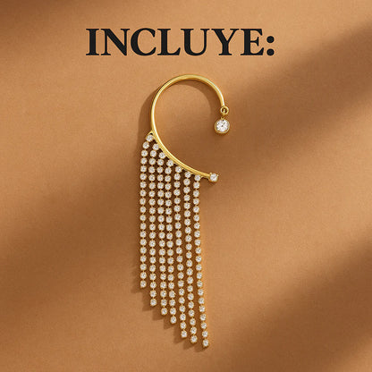 Arete de lujo bañado en oro 18k