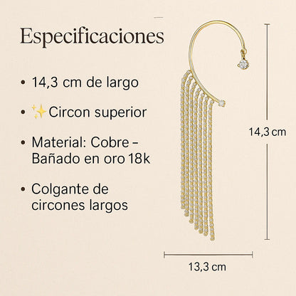 Arete de lujo bañado en oro 18k