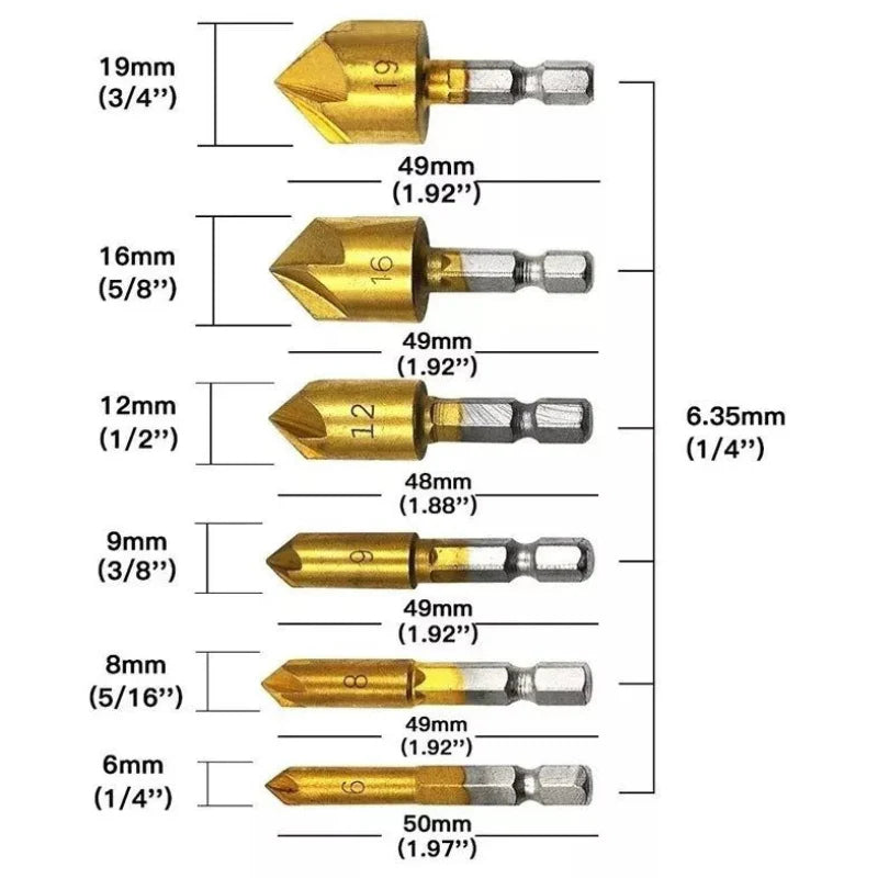 Brocas Avellanadoras X6 Unidades