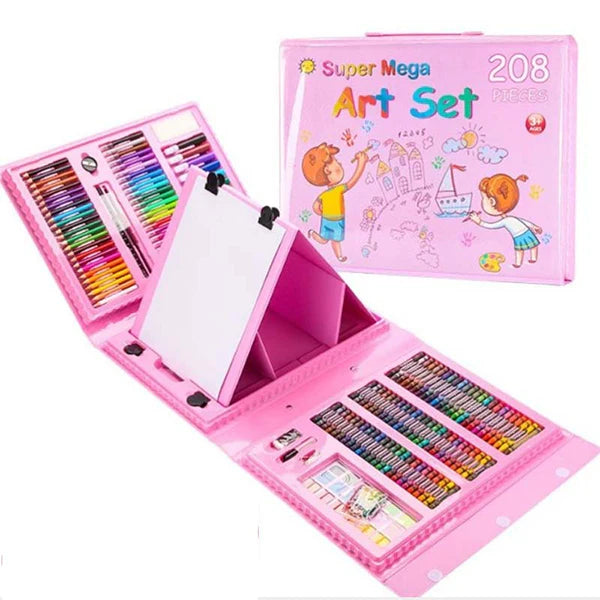 KIT DE ARTE DE 208 PIEZAS PARA NIÑO Y NIÑA