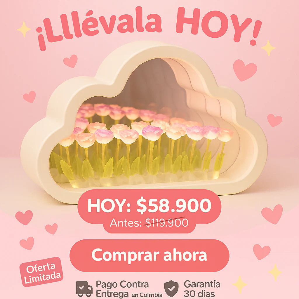Lámpara Nubes + Rosas infinitas