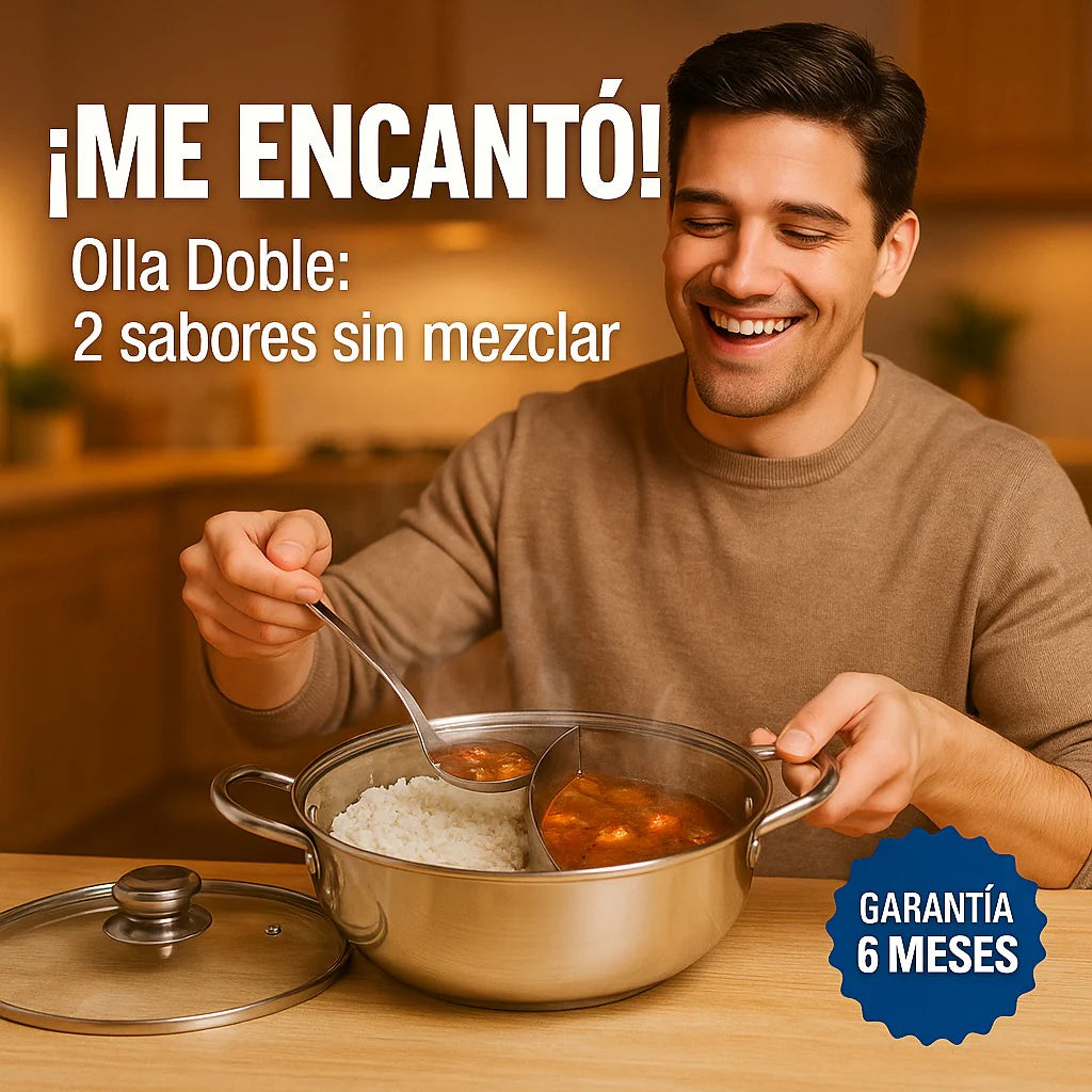 🥘Olla dos puestos de 4L-cocina dos sabores en una sola🥘