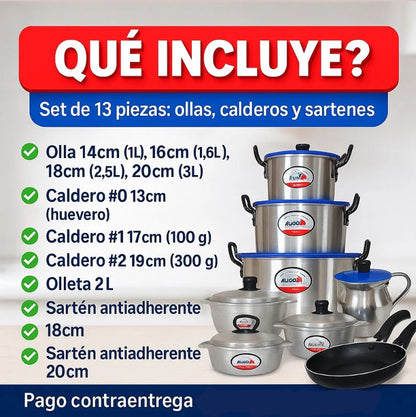 Set de 11 Ollas, Calderos y Sartenes a PRECIO DE LOCURA...