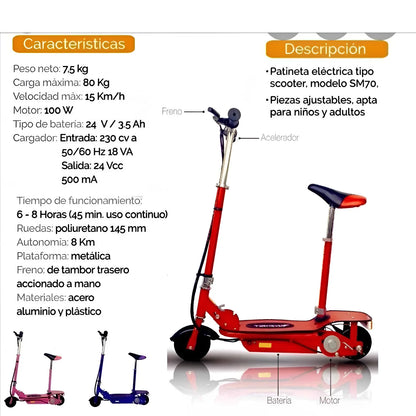 ¡Black Friday! 🚨 39% de Descuento en la Patineta Eléctrica 🛴✨ ¡Sillón Removible para Usar de Pie o Sentado!