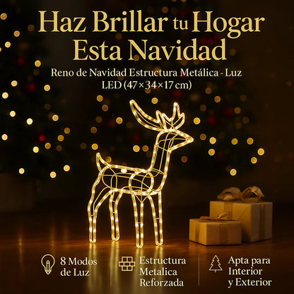 Reno Navidad Estructura Metalica - Luz led
