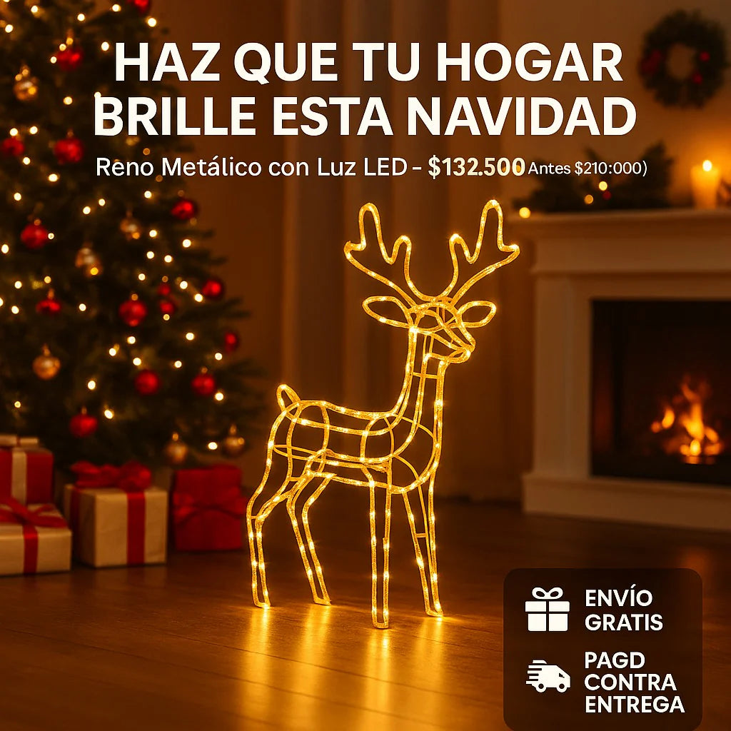 Reno Navidad Estructura Metalica - Luz led