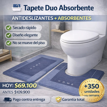 Tapete Absorbente Para Baño X2 Pcs