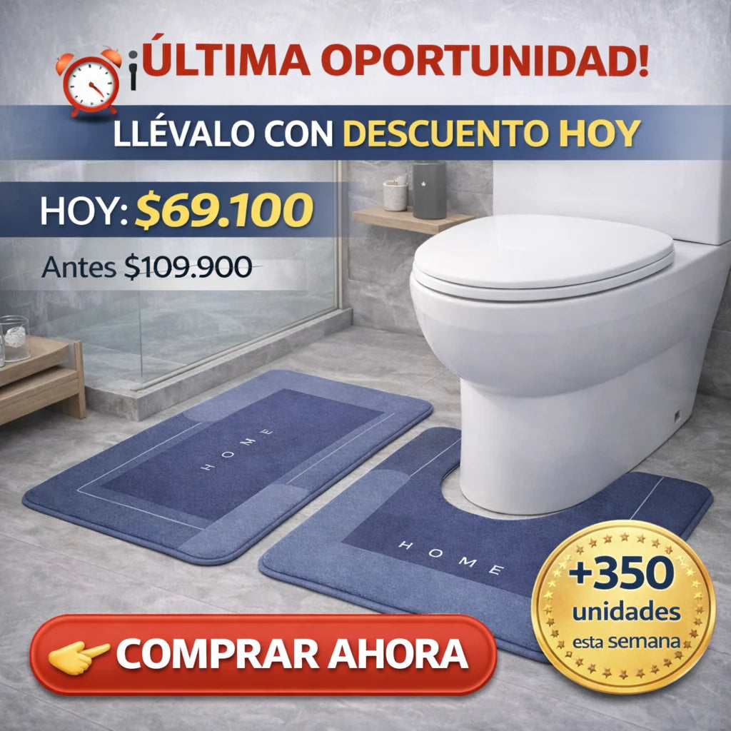 Tapete Absorbente Para Baño X2 Pcs
