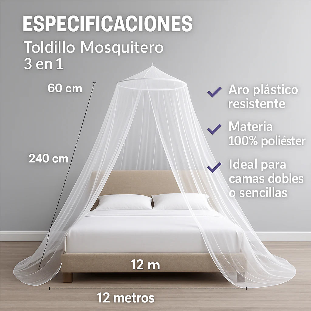 TOLDILLO MOSQUITERO CAMA DOBLE -BEBE CUNA- MOSQUITERA