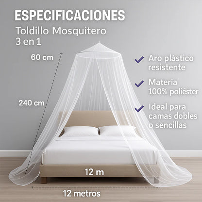 TOLDILLO MOSQUITERO CAMA DOBLE -BEBE CUNA- MOSQUITERA