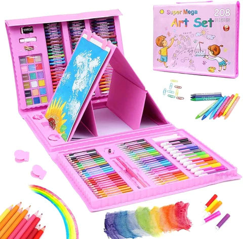 MEGA SET DE ARTE DE 208  PIEZAS PARA NIÑOS