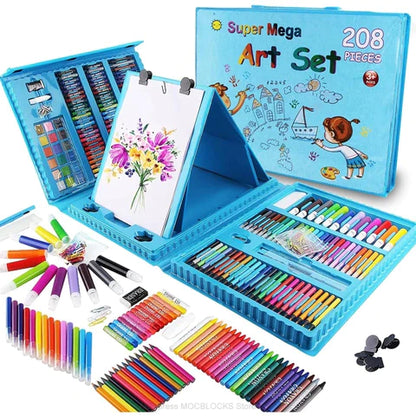 MEGA SET DE ARTE DE 208  PIEZAS PARA NIÑOS