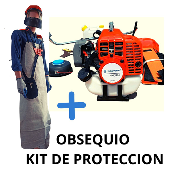 GUADAÑA HUSQVARNA 143 R2 (PARA TRABAJO PESADO) + KIT DE PROTECCION