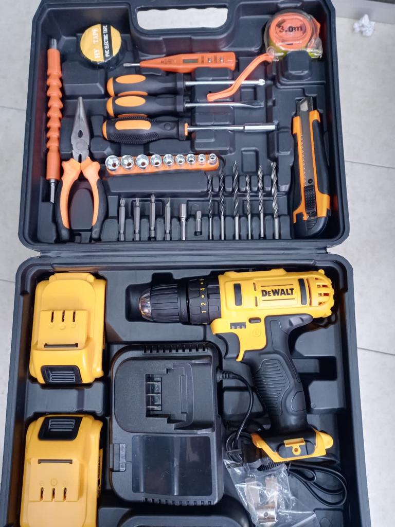KIT DE HERRAMIENTAS CON TALADRO INALAMBRICO DE 24V