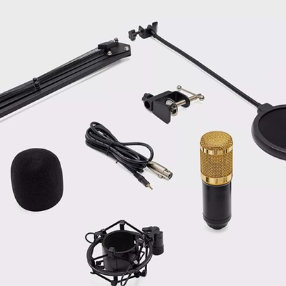 Micrófono Profesional Grabación Estudio Con Soporte De Mesa (incluye todo lo que está en la imagen)