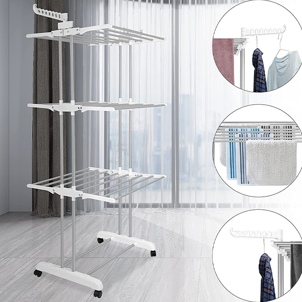 Innotic Tendedero de 3 niveles plegable (ahorra hasta 5 veces mas espacio)